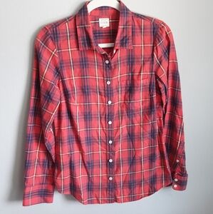 💚2/$25💚 J. Crew Red Blue Plaid Button Down Up Women's XS shirt